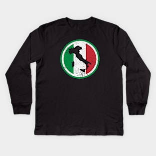 Italy Italian Flag Map Italia Kids Long Sleeve T-Shirt